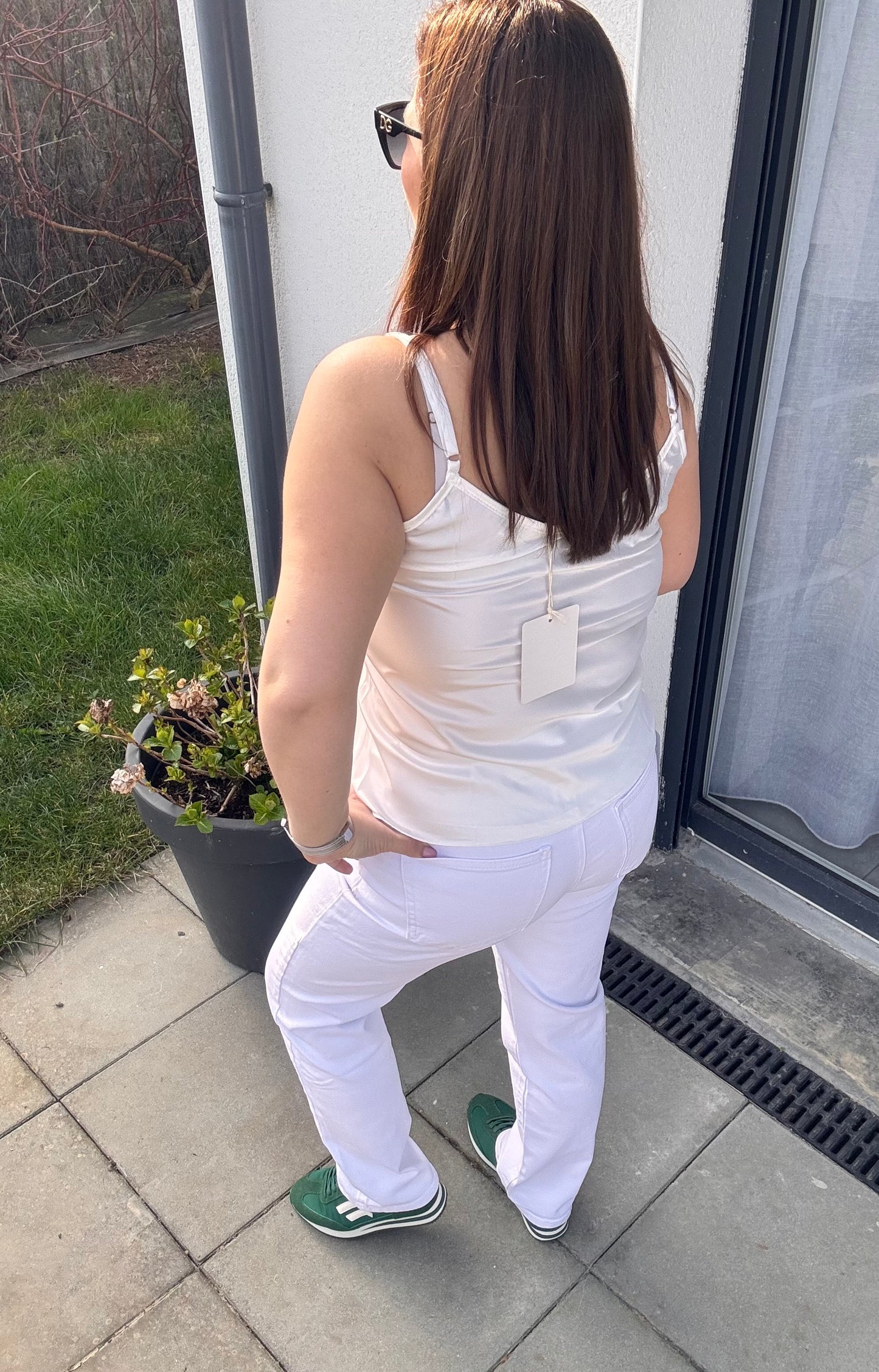 Pantalon coupe droite blanc - 7/8 ème