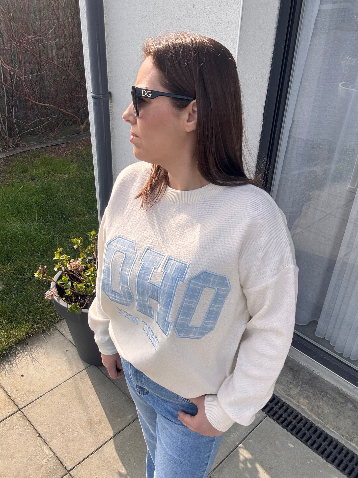 Pull blanc SOHO - oversize