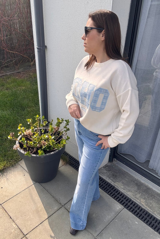 Pull blanc SOHO - oversize
