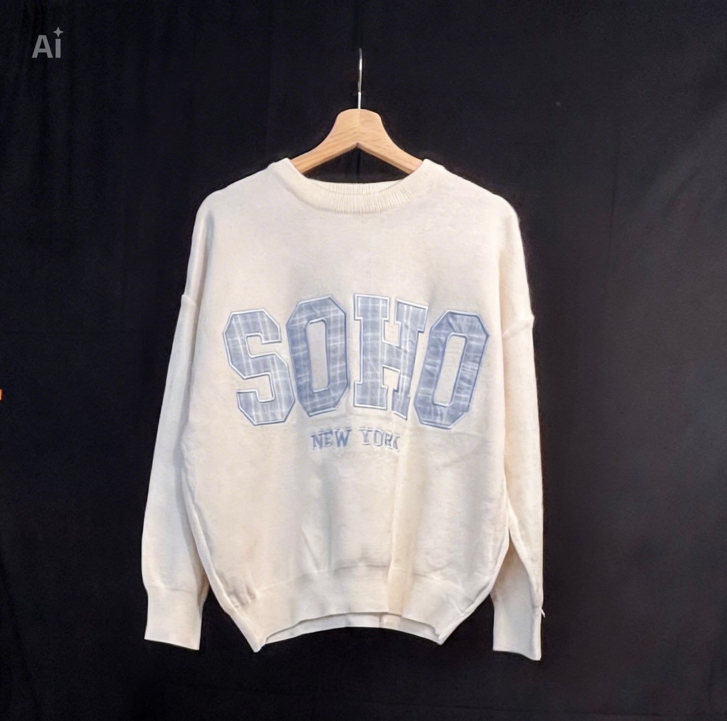 Pull blanc SOHO - oversize