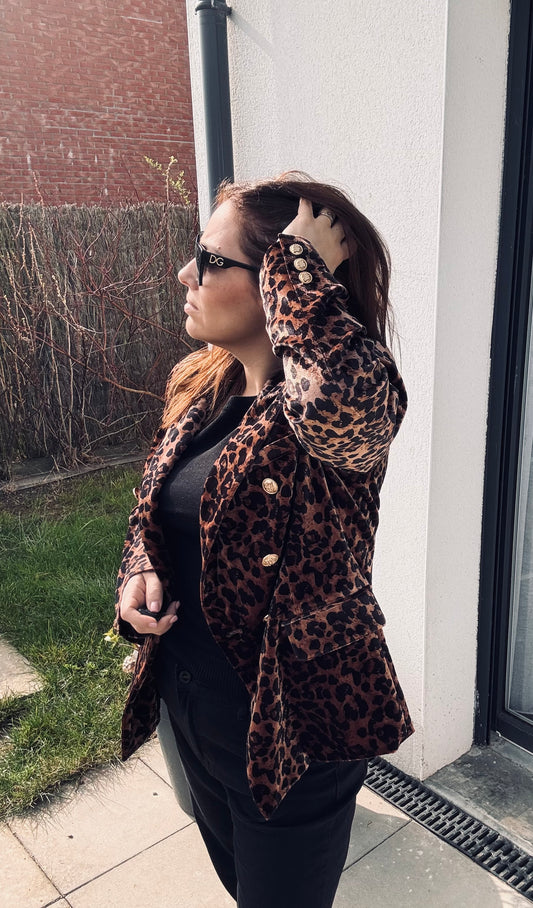 Veste velours Léopard